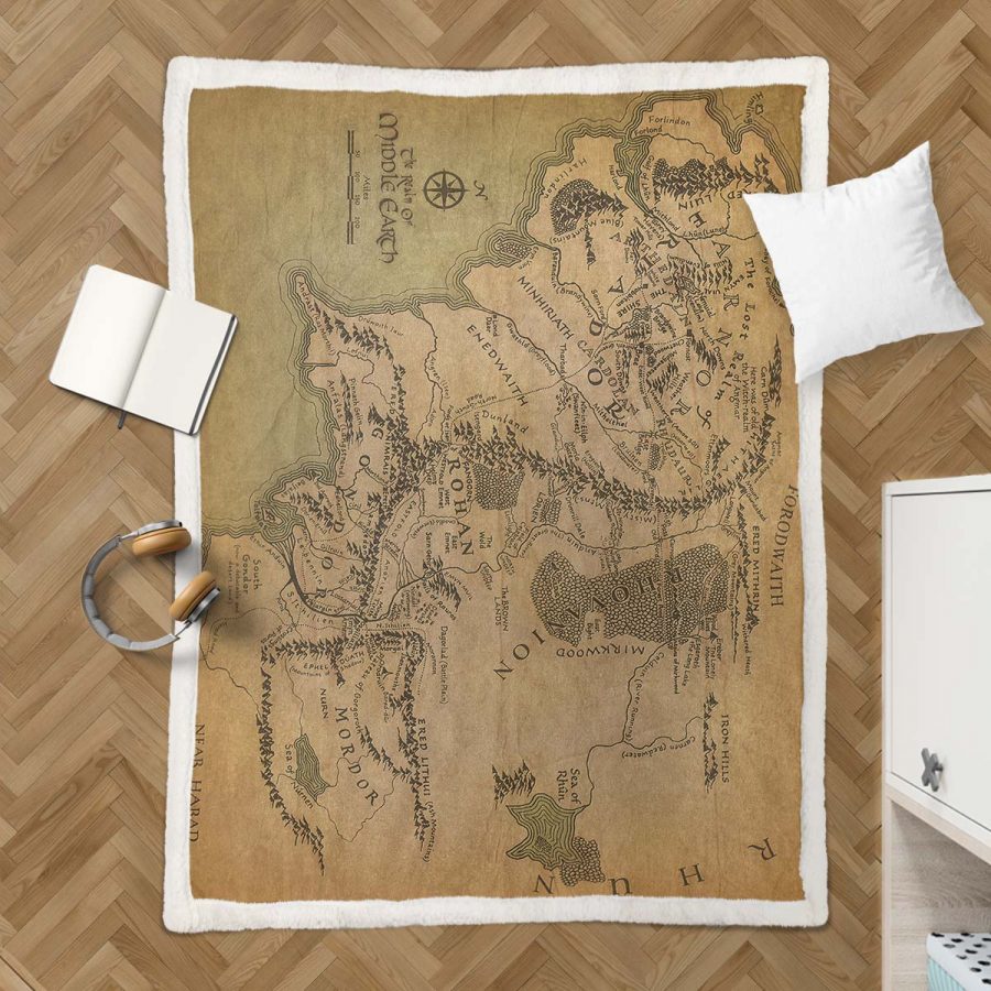 Der Herr der Ringe Karte Decke - Fleecedecke – Bild 3