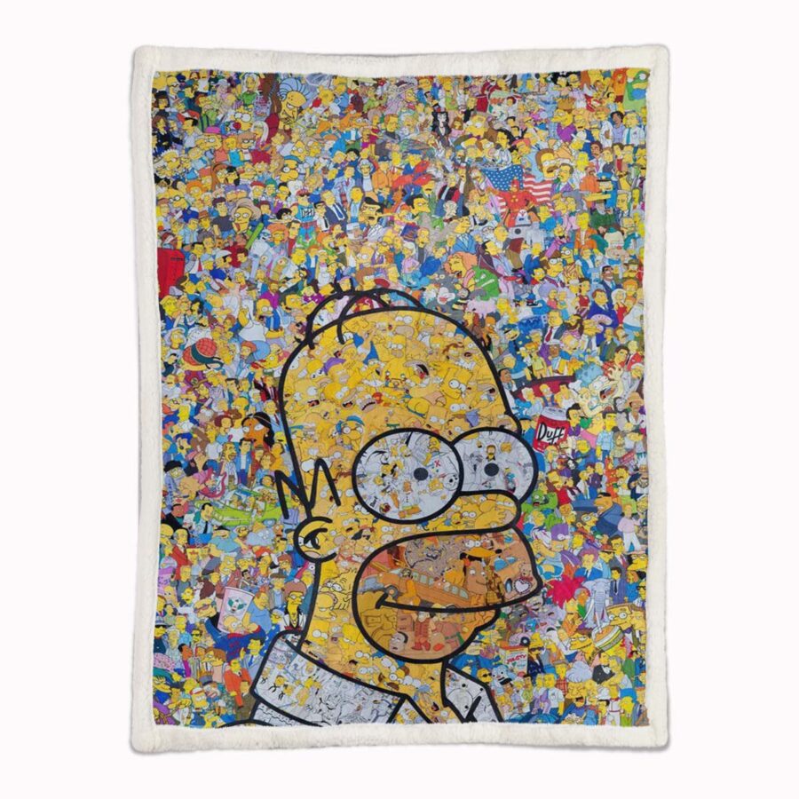 Die Simpsons Alle Charaktere 02 Decke - Fleecedecke – Bild 2