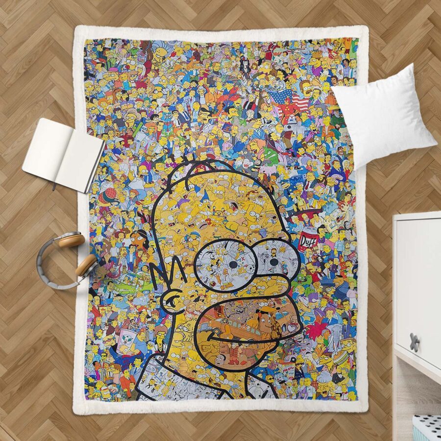 Die Simpsons Alle Charaktere 02 Decke - Fleecedecke – Bild 3