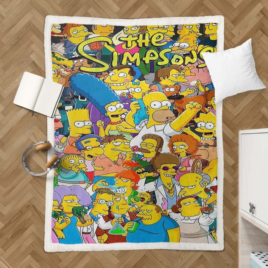 Die Simpsons Alle Charaktere 06 Decke - Fleecedecke – Bild 3