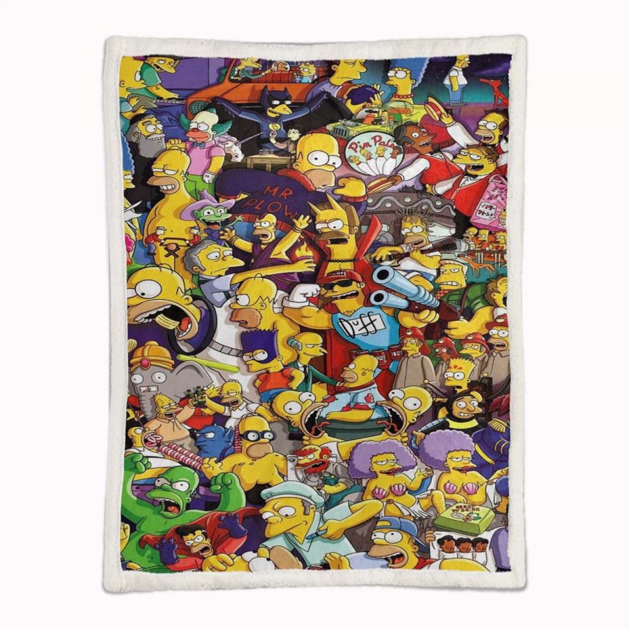 Die Simpsons Alle Charaktere 07 Decke - Fleecedecke – Bild 2