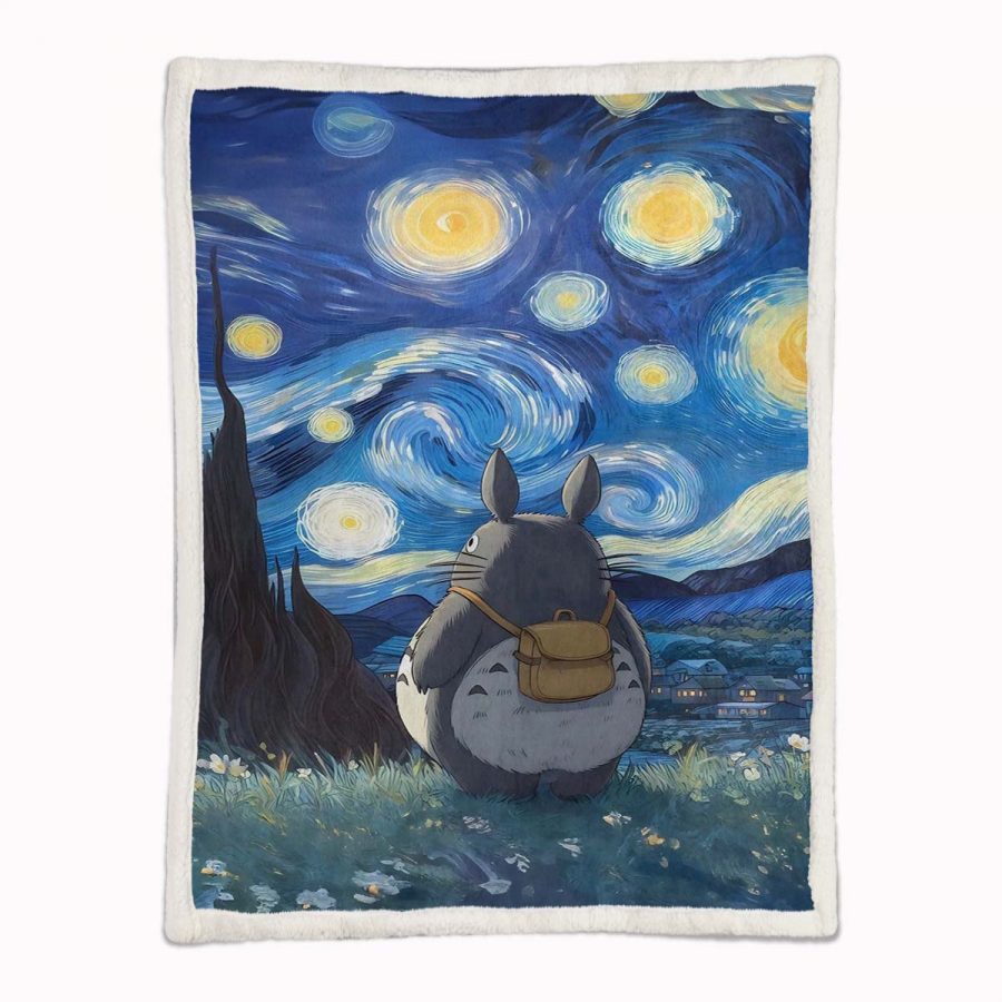 Totoro Sternennacht Mein Nachbar Totoro Decke - Fleecedecke – Bild 2