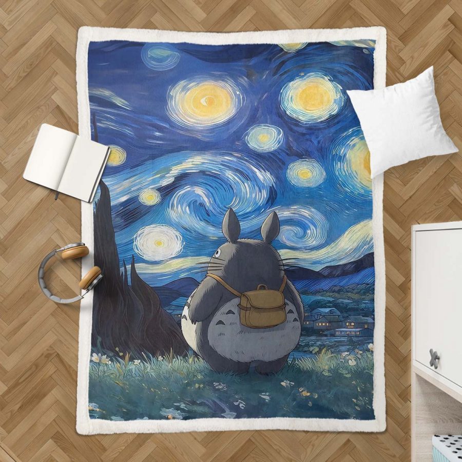 Totoro Sternennacht Mein Nachbar Totoro Decke - Fleecedecke – Bild 3