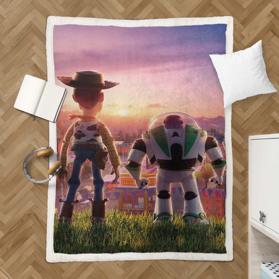 Toy Story - Buzz Lightyear - Woody 08 Decke - Fleecedecke – Bild 3