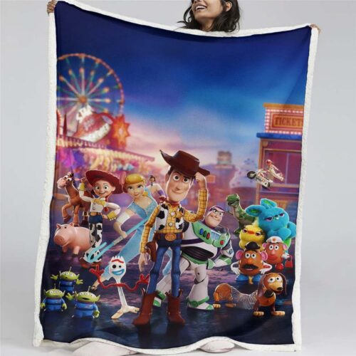 Toy Story Buzz Lightyear Woody Alle Charaktere 02 Decke - Fleecedecke