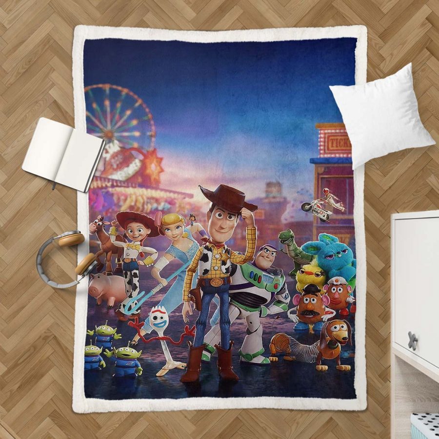 Toy Story Buzz Lightyear Woody Alle Charaktere 02 Decke - Fleecedecke – Bild 3