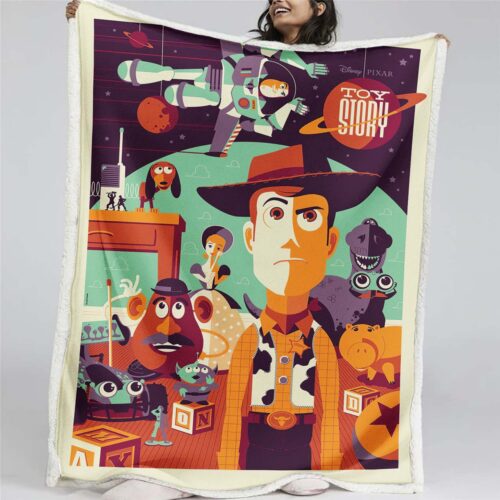 Toy Story Buzz Lightyear Woody Alle Charaktere 06 Decke - Fleecedecke