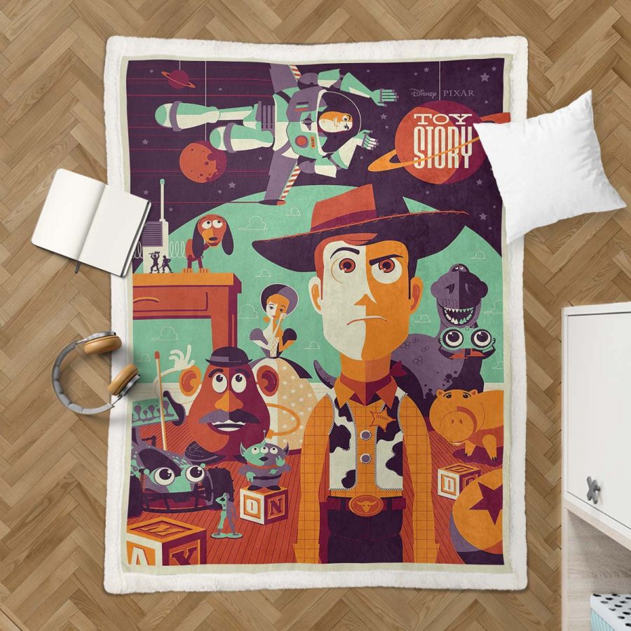 Toy Story Buzz Lightyear Woody Alle Charaktere 06 Decke - Fleecedecke – Bild 3