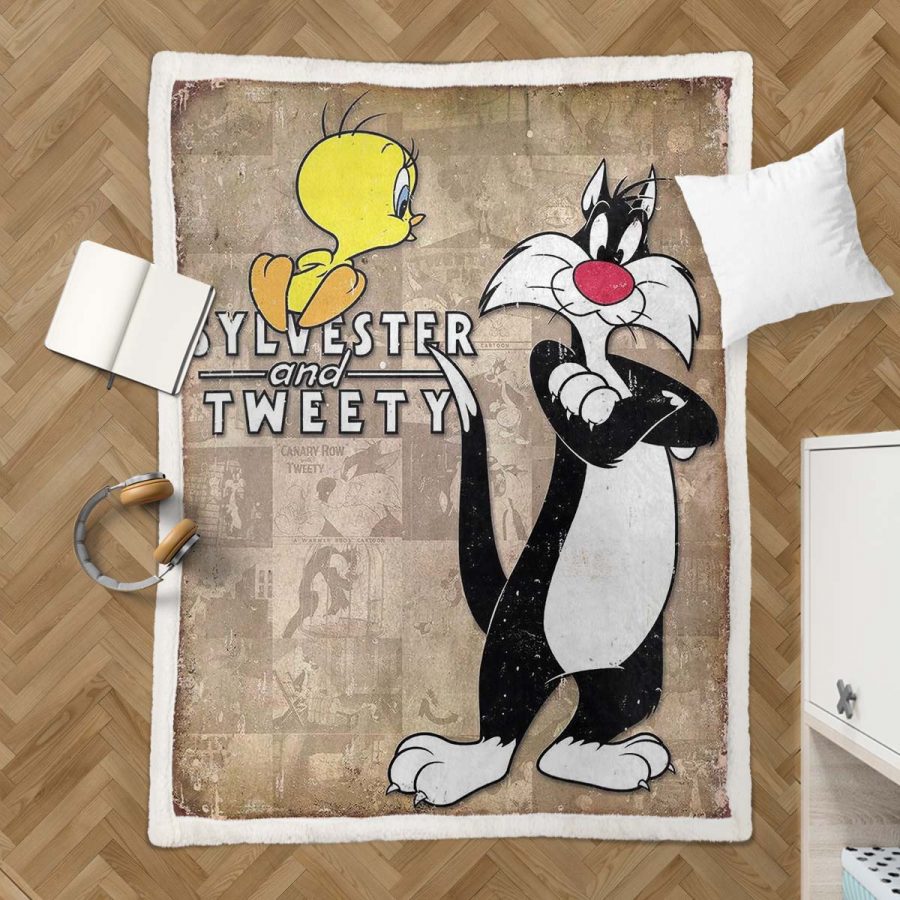 Tweety und Sylvester Looney Tunes 03 Decke - Fleecedecke – Bild 3