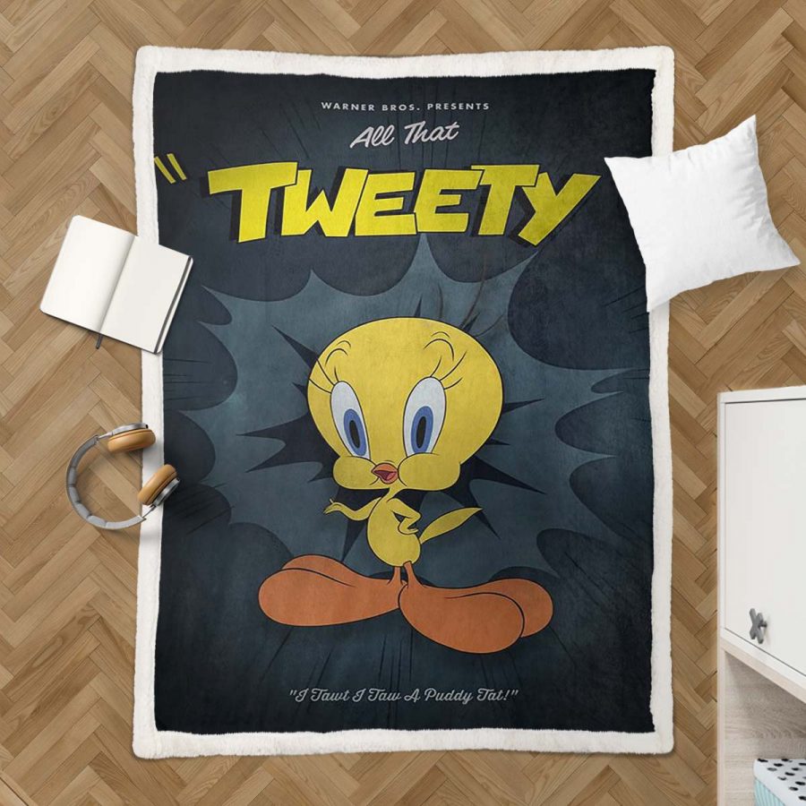 Tweety Vogel Looney Tunes 01 Decke - Fleecedecke – Bild 3