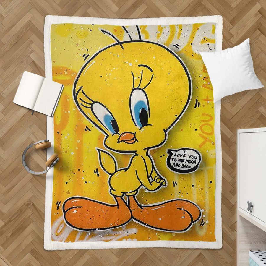 Tweety Vogel Looney Tunes 07 Decke - Fleecedecke – Bild 3