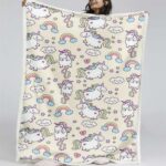 Süßes Einhorn-Muster UC05 Decke – Fleecedecke