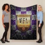 VFL Osnabrück violett weiß kariert Fleecedecke – Decke