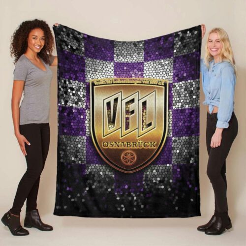 VFL Osnabrück violett weiß kariert Fleecedecke - Decke