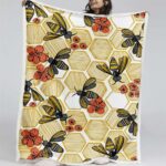 Gelber Bienenstock Decke – Fleecedecke