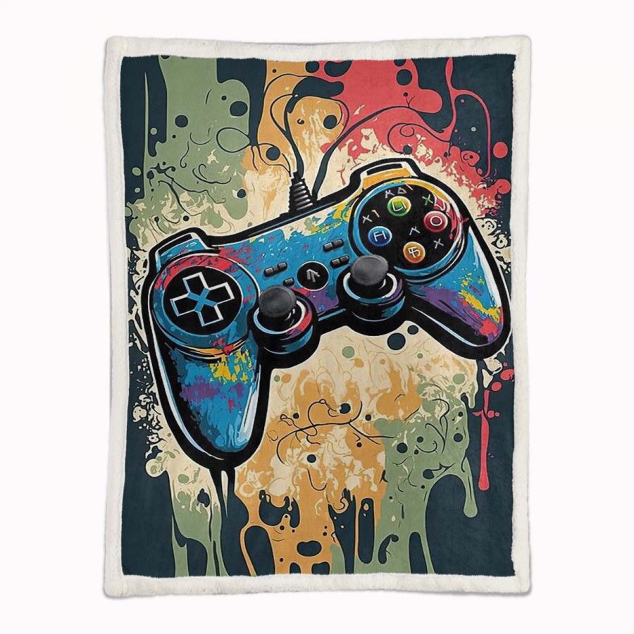 Gamecontroller PlayStation Decke - Fleecedecke – Bild 2