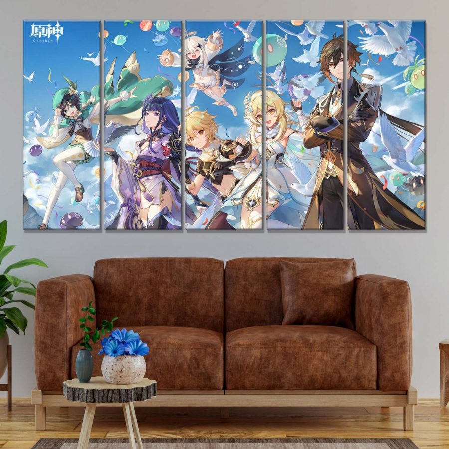 Genshin Impact Alle Charaktere 13 Leinwandbilder – Bild 2