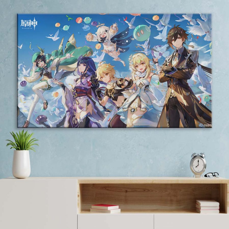 Genshin Impact Alle Charaktere 13 Leinwandbilder – Bild 3