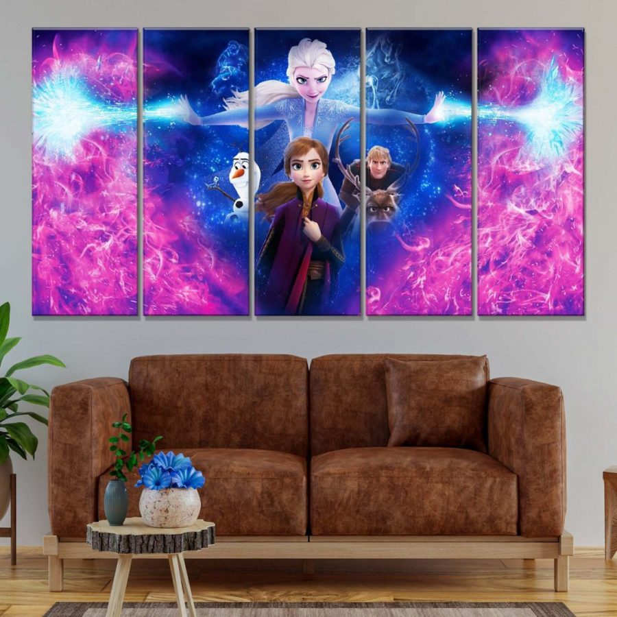 Frozen Disney Alle Charaktere 5 Leinwandbilder – Bild 2