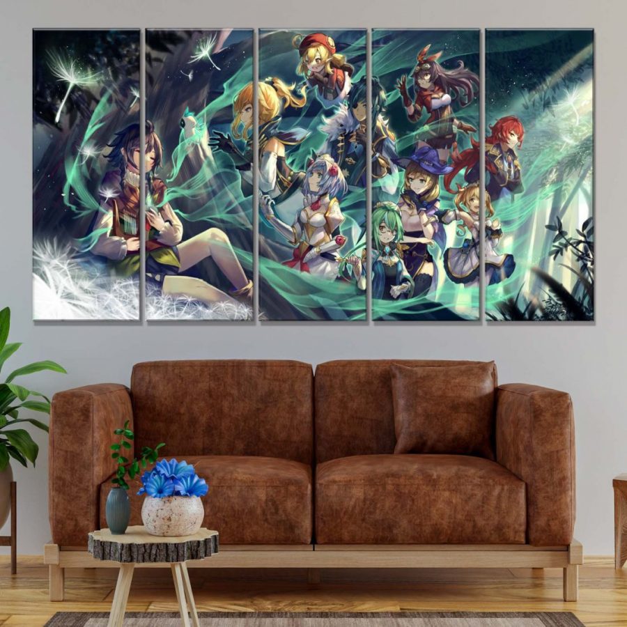 Genshin Impact Alle Charaktere 6 Leinwandbilder – Bild 2