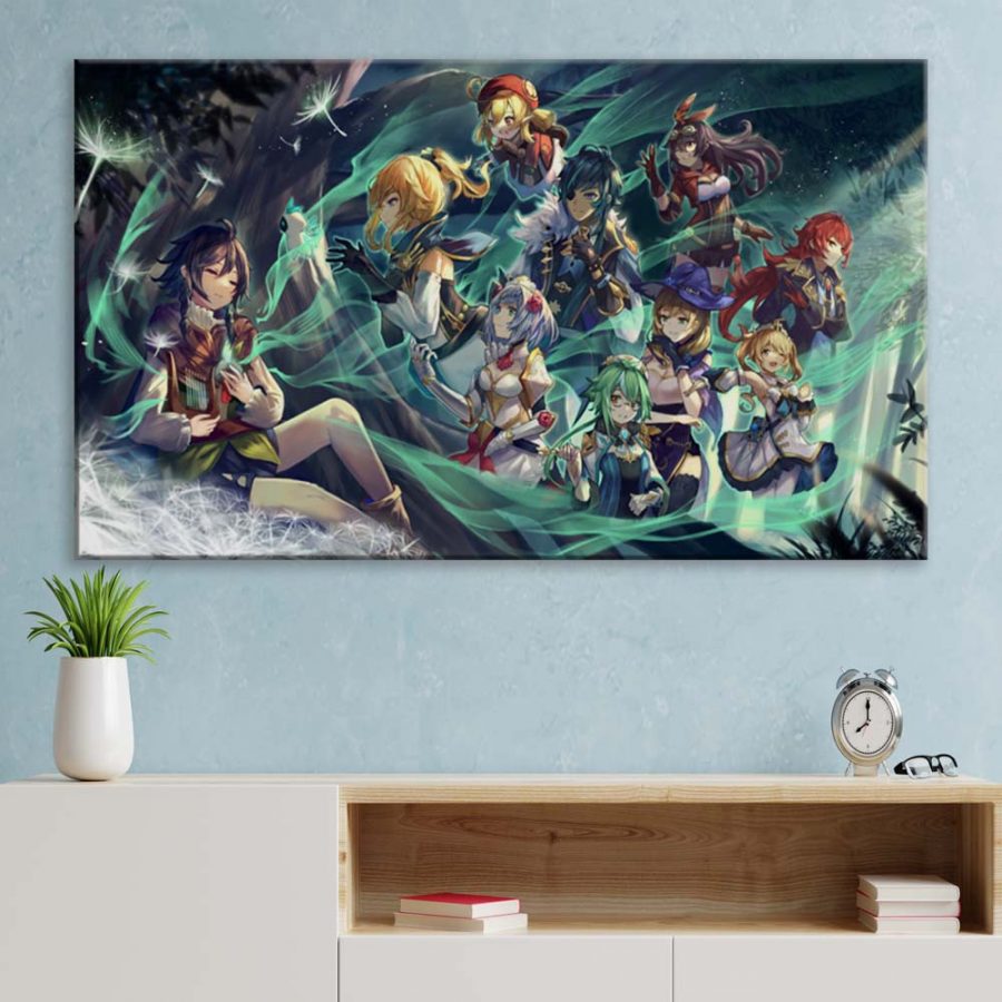 Genshin Impact Alle Charaktere 6 Leinwandbilder – Bild 3