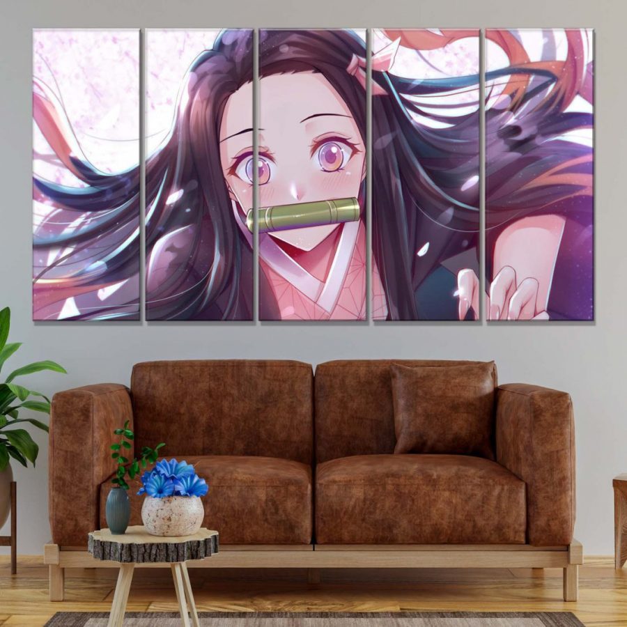 Nezuko Demon Slayer Kimetsu No Yaiba 9 Leinwandbilder – Bild 2