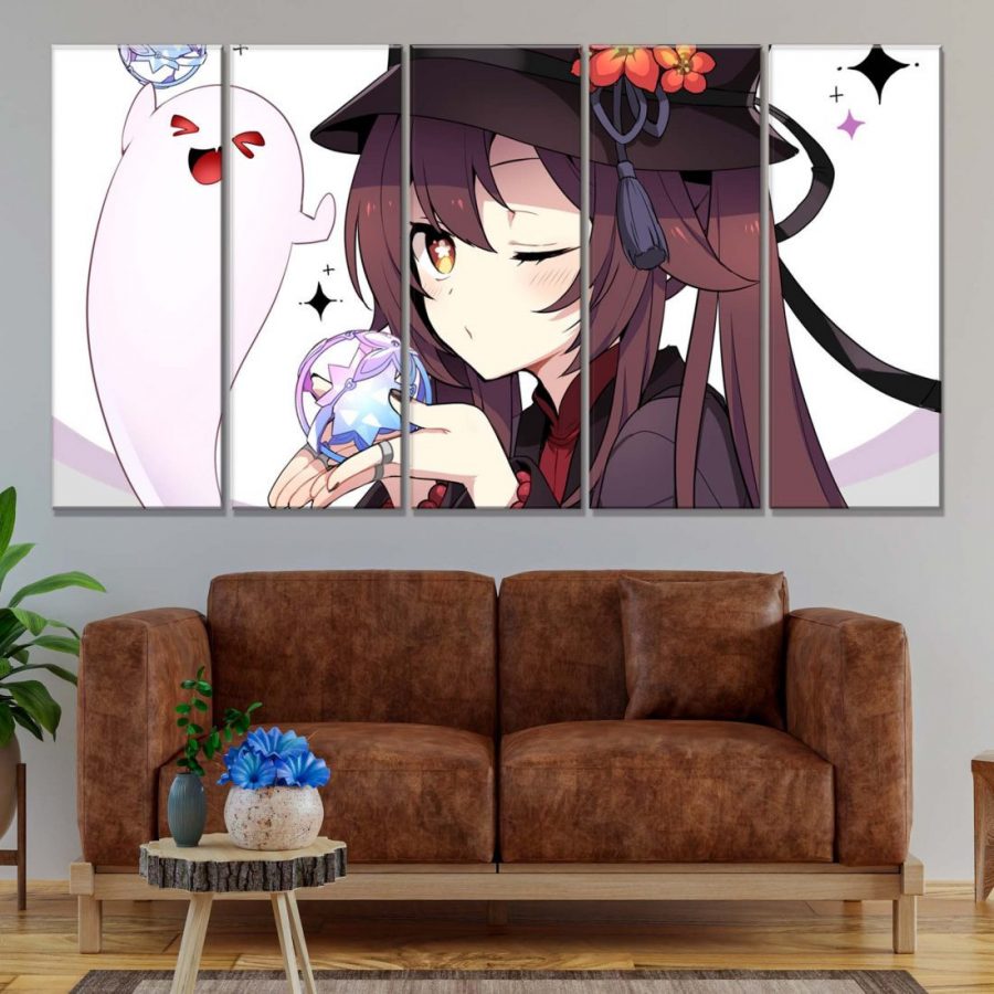 Hu Tao Genshin Impact 3 Leinwandbilder – Bild 2