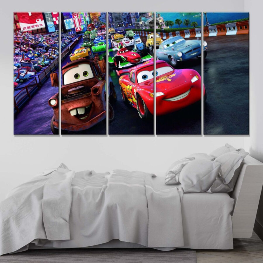 Disney Cars Alle Charaktere 5 Leinwandbilder – Bild 2