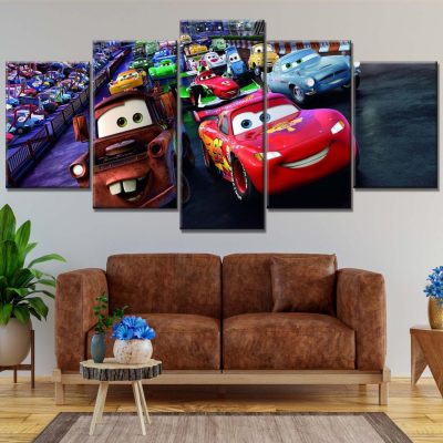 Disney Cars Alle Charaktere 5 Leinwandbilder