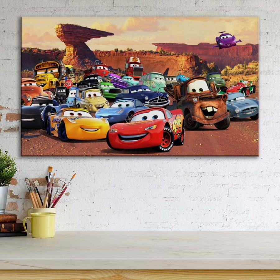Disney Cars Alle Charaktere 9 Leinwandbilder – Bild 3