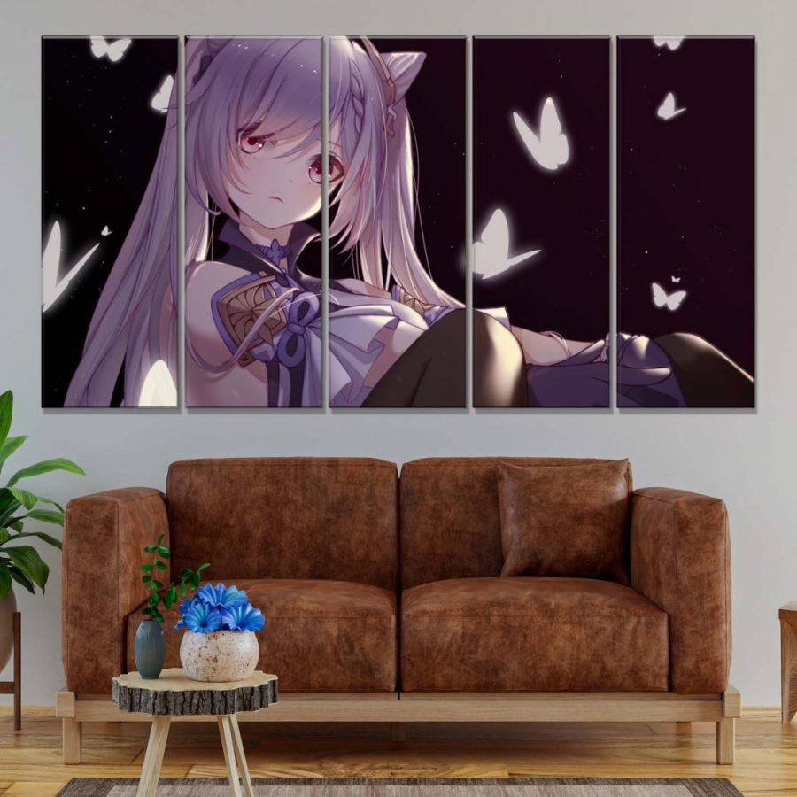 Keqing Genshin Impact 4 Leinwandbilder – Bild 2