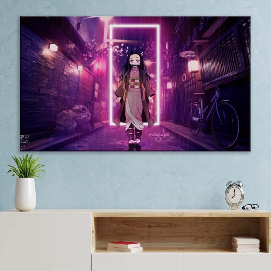 Nezuko Demon Slayer Kimetsu No Yaiba 4 Leinwandbilder – Bild 3