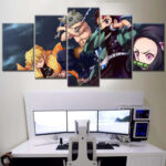 Demon Slayer Kimetsu No Yaiba Alle Charaktere 4 Leinwandbilder