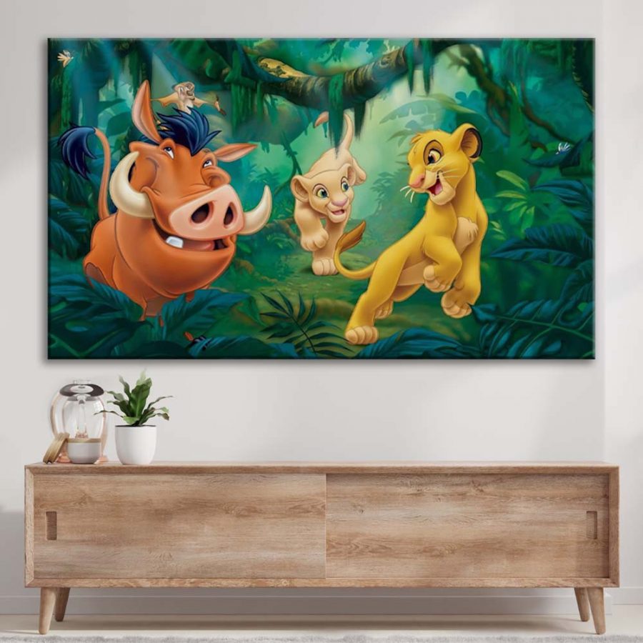 Simba König der Löwen 4 Leinwandbilder – Bild 3