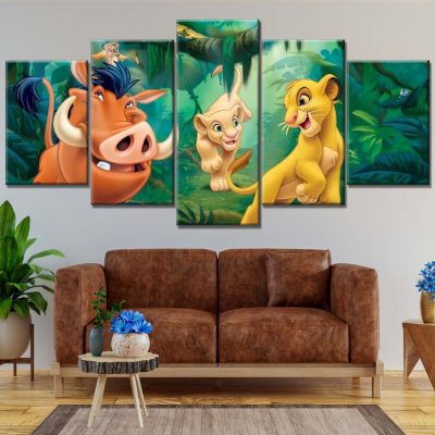 Simba König der Löwen 4 Leinwandbilder