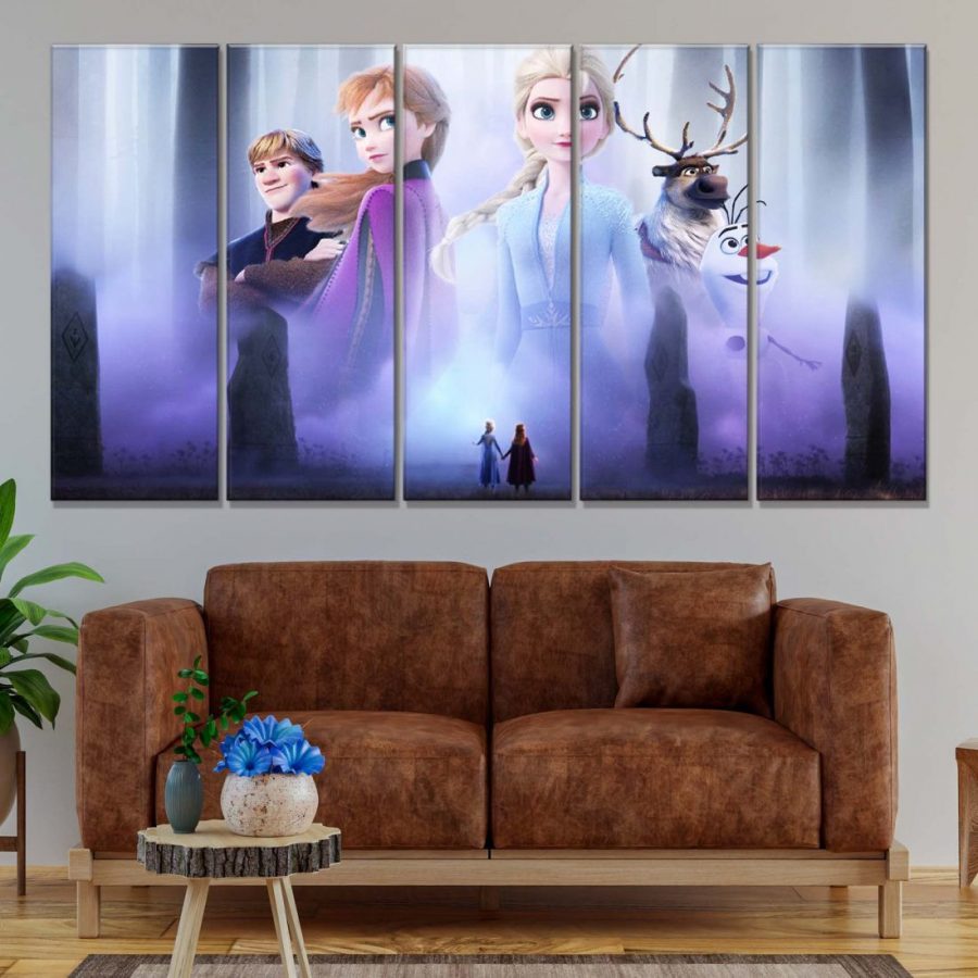 Frozen Disney Alle Charaktere 6 Leinwandbilder – Bild 2