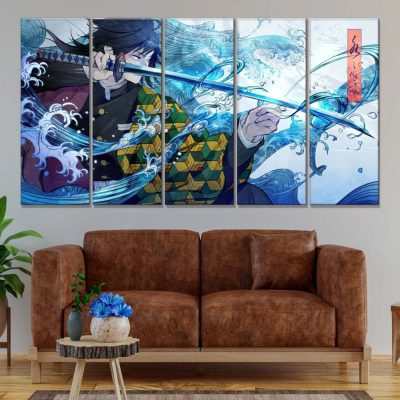 Alternative view of Demon Slayer Giyuu Kimetsu no Yaiba Leinwandbilder