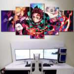 Demon Slayer Kimetsu No Yaiba Alle Charaktere 5 Leinwandbilder