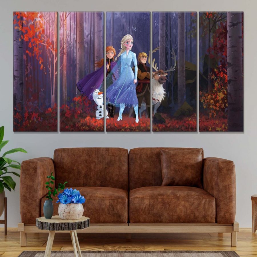 Frozen Disney Alle Charaktere 7 Leinwandbilder – Bild 2