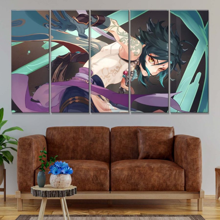 Xiao Genshin Impact 4 Leinwandbilder – Bild 2