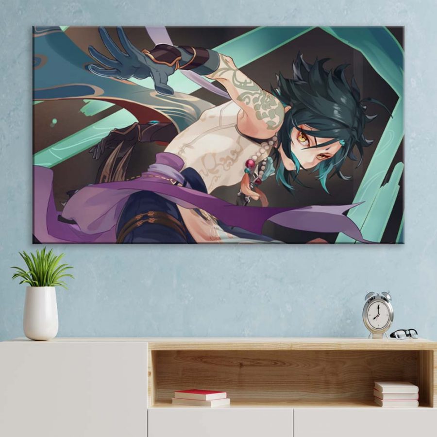 Xiao Genshin Impact 4 Leinwandbilder – Bild 3