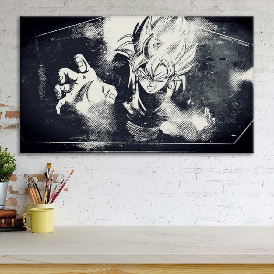 Dragon Ball Z schwarz Goku Stil 2 Leinwandbilder – Bild 3