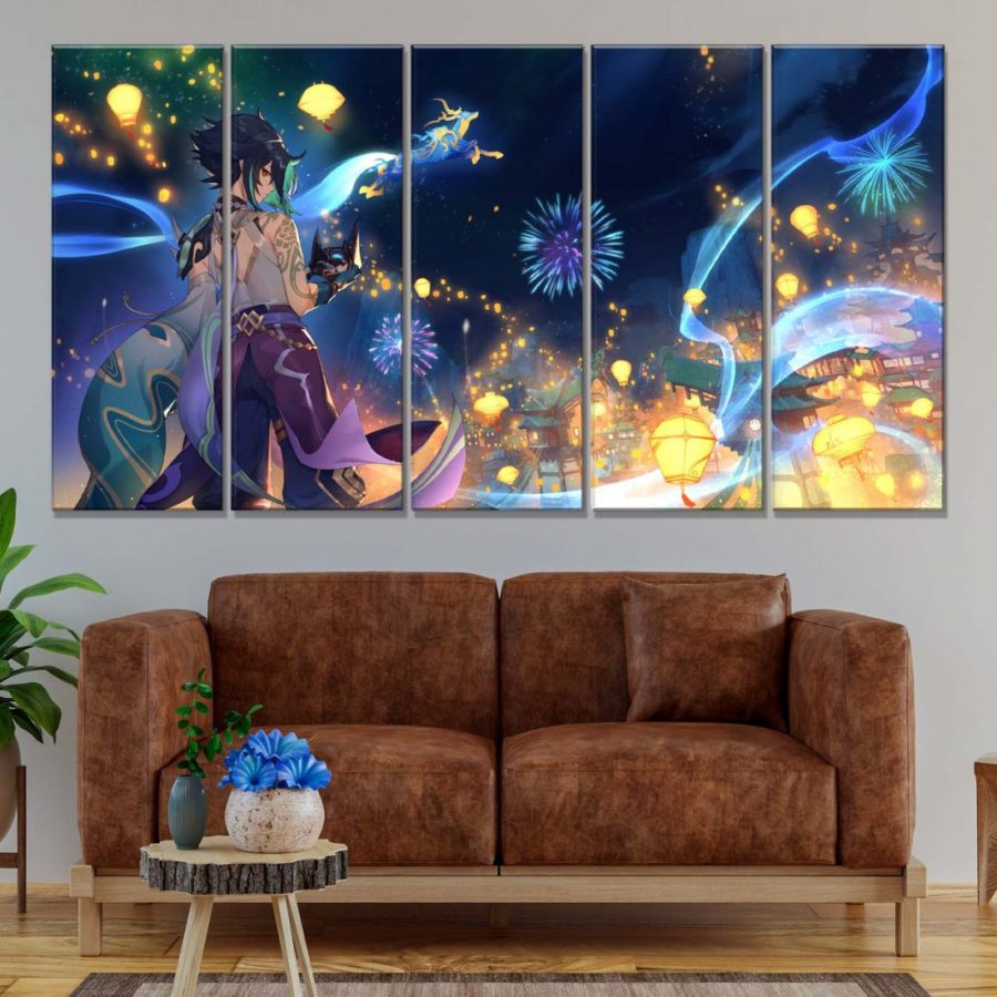 Xiao Genshin Impact 5 Leinwandbilder – Bild 2