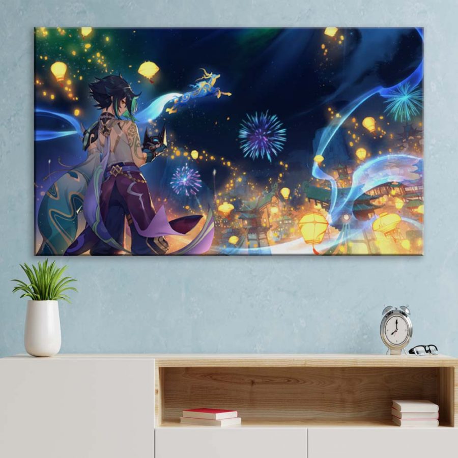 Xiao Genshin Impact 5 Leinwandbilder – Bild 3