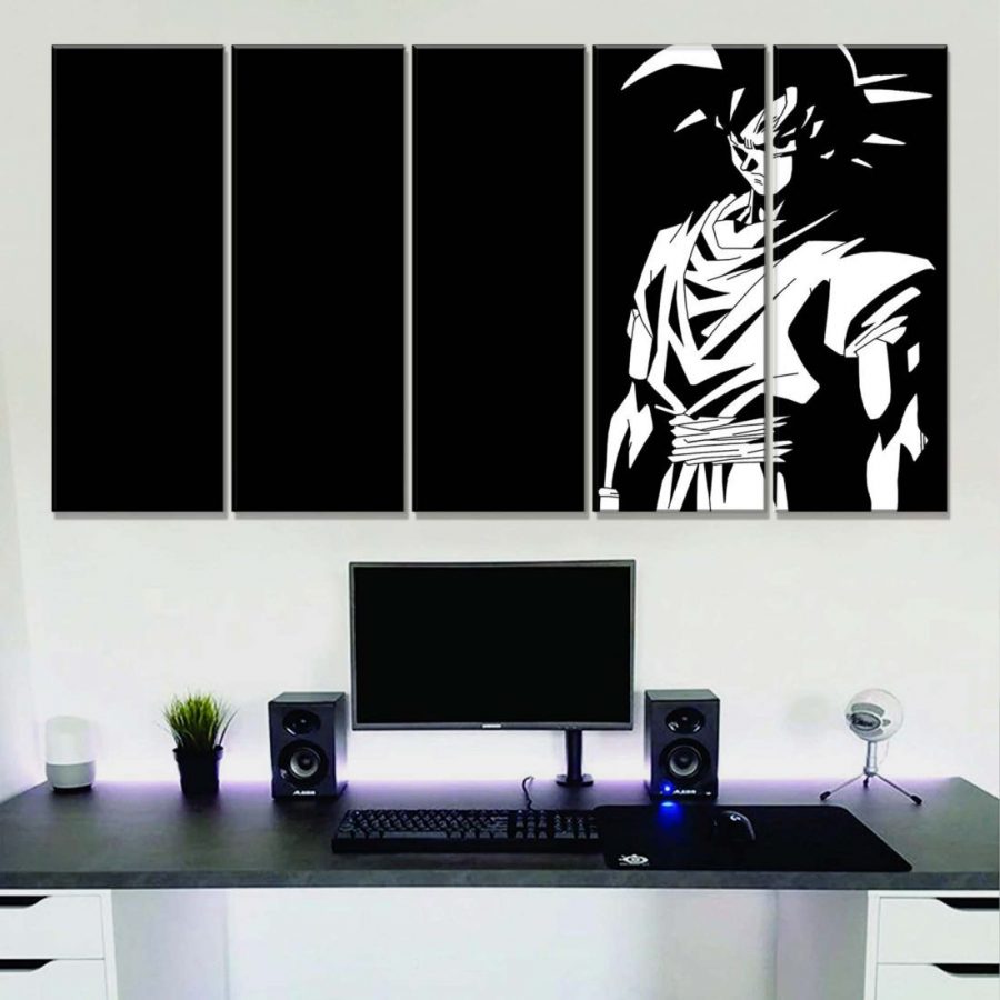 Son Goku Dragon Ball Schwarz weiß Leinwandbilder – Bild 2