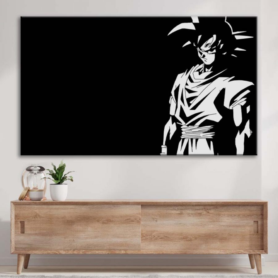 Son Goku Dragon Ball Schwarz weiß Leinwandbilder – Bild 3