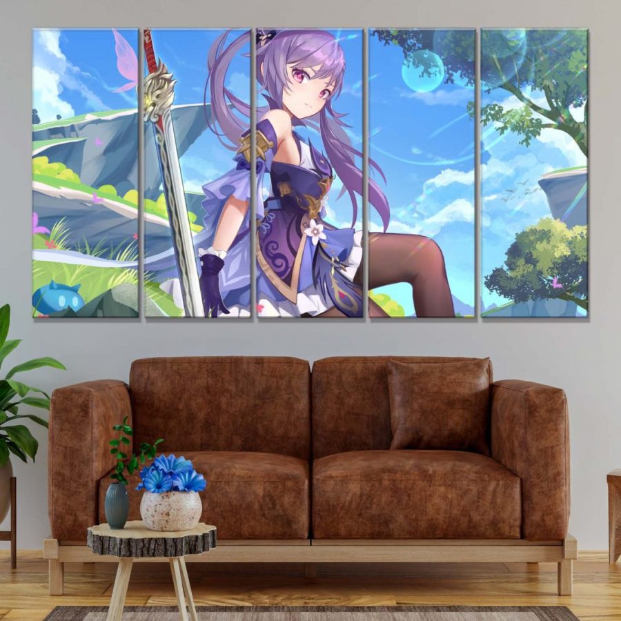 Keqing Genshin Impact 3 Leinwandbilder – Bild 2