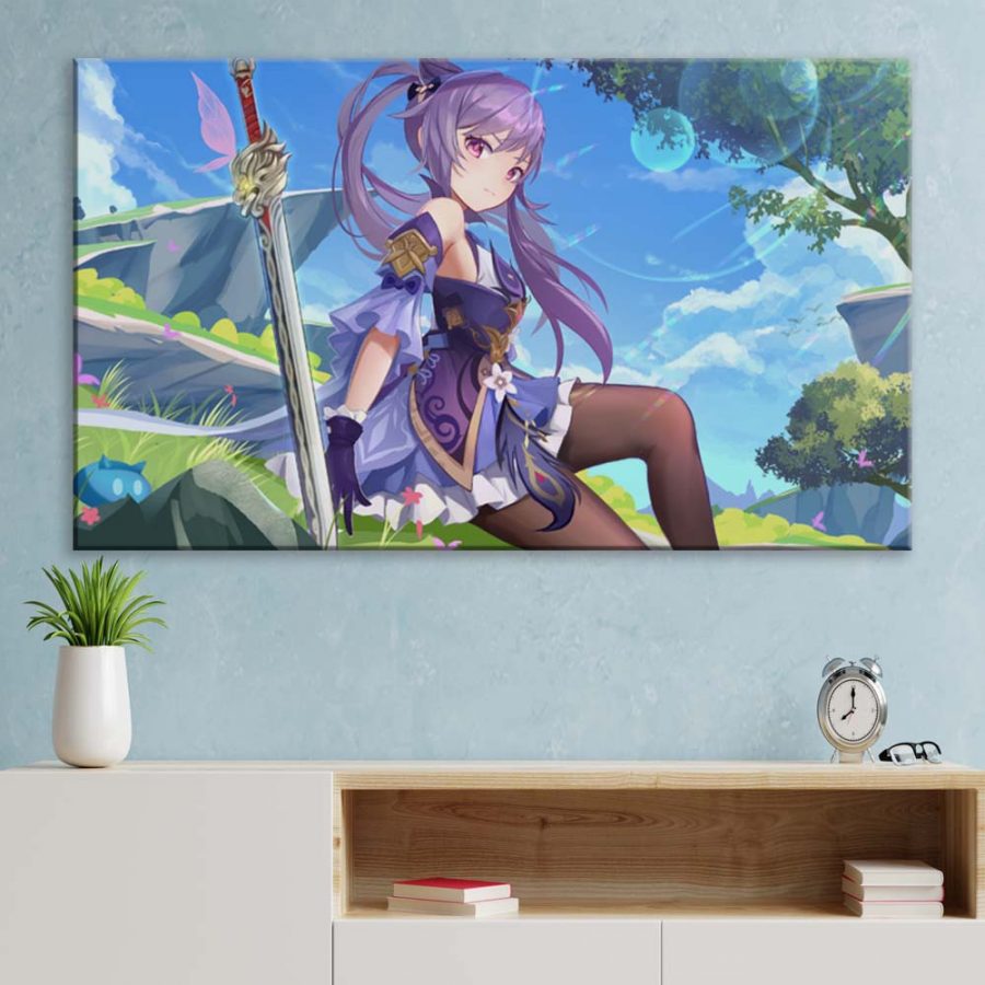 Keqing Genshin Impact 3 Leinwandbilder – Bild 3