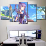 Keqing Genshin Impact 3 Leinwandbilder