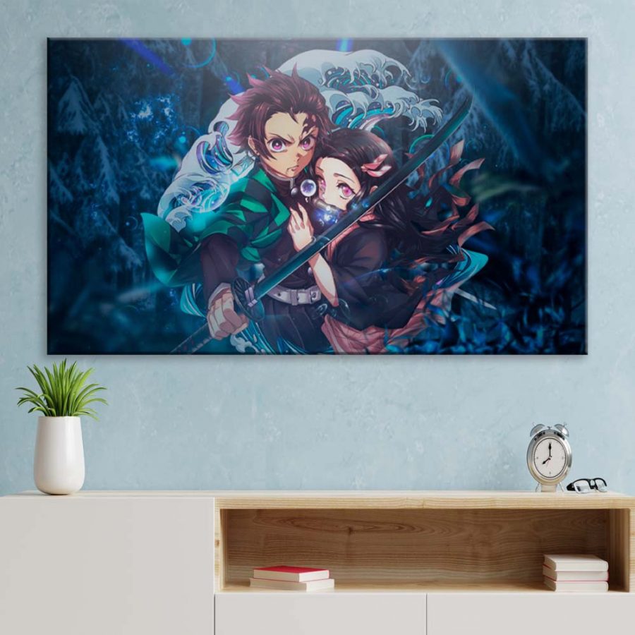 Tanjiro Nezuko Demon Slayer Kimetsu No Yaiba 5 Leinwandbilder – Bild 3